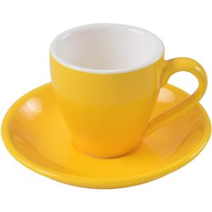 ionEgg Porcelain Espresso Cup with Saucer, Espresso shot Cup, 80ml/2.7Oz, Yellow