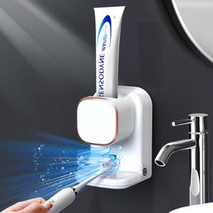 Automatic Toothpaste Dispenser,Wall Mounted Electric Toothpaste Dispenser for Kids and Adults,Toothpaste Dispenser for Bathroom (White