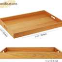 28"x 18" Extra Large Rectangle Teak Wood Ottoman Tray with Handles