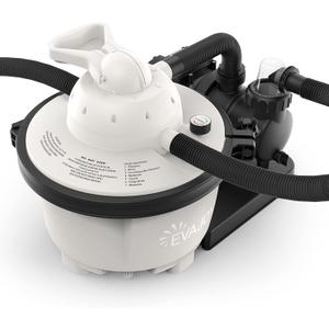 EVAJOY Sand Filter Pump, 2000GPH Swimming Pool Pump with 7-Way Valve, Dual Water Tanks, 25.9ft Power Cord for Easy Installation, Compatible with up to 8000 Gallon Above Ground Pools