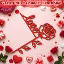 RattanView 3 Pcs St. Patrick's Day Door Corner Decor Easter Door Frame Signage Home Wooden Sign Roses Shamrock Eggs Carrot Funny Decor Party Decoration