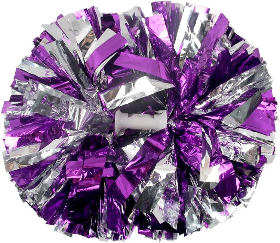 Hooshing 2/6/12PCS Pom Poms Cheerleading with Baton Handle Cheerleader Pompoms for Cheering Sports Games Dancing Party Team Spirit