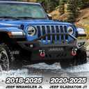 Front Bumper Skid Plate for Wrangler JL/JLU 2018-2025, Gladiator JT 2020-2025, Heavy-Duty Carbon Steel with E-Coating & Powder-Coated Finish