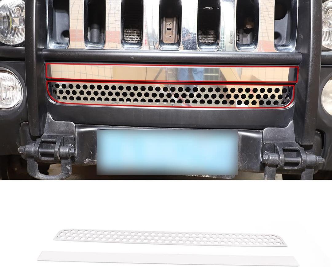 Stainless Steel Honeycomb Mesh Grill Spoiler Bumper Vent fit for Hummer H3 2005-2009,Vent Mesh Grille Accent Trim Cover
