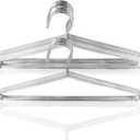 50 Pack Metal Coat Hangers Clothing Hangers Heavy Duty, Stainless Steel for Coat Clothes Shirt Suit Pant, 16.4 Inch Silver Wire Hanger (Without grooves)