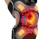 Upgrade 4 Massage Area Knee Brace & Red Light Therapy for Knee, Cord-Free Rechargeable Controller, 20Min Auto Shut-Off, 660nm & 850nm Red Light Therapy Device for Knee/Elbow/Shoulder.