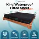 Extreme Waterproof Fitted Sheet, King, Full-Coverage Sides, 14'' Deep Pocket, Black Mattress Protector for Massage Oil, Water & Silicone Products, Stain-Proof, Noiseless, Hypoallergenic
