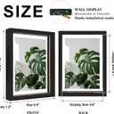Egofine 5x7 Floating Frames Set of 2, Double Plexiglass Picture Frame, Made of Solid Wood Display Any Size Photo up to 5x7, Wall Mount or Tabletop Standing, Black with Texture