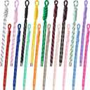 2 x 18 Pcs Rope Keychain, Keychain Bag Charms Paracord Rope Keychain Bag CharmBraided Code Charms for Purse Handmade Rope Key Chain Backpack Handbag Decoration Accessories (Colorful)