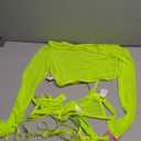 Avidlove Lingerie Sets for Women Sexy Rave Outfits Festival Mesh Long Sleeve Crop Tops Bra and Panty Sets, S