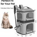 HOVONO Detachable Double Pet Carrier Backpack for Cats and Small Dogs, Cat Travel Carrier for 2 Cats(Up to 16 lbs Each), Perfect for Traveling/Hiking/Camping, Gray