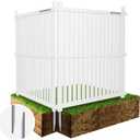 Air Conditioner Fence - 48" W x 48" H Trash Can Fence Panels, Easy Assembly Privacy Screen for Outside, Decorative for AC Units & Pool Equipment, White Vinyl 2 Panels