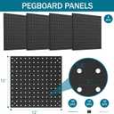 Peg Board Kit, Includes Pegboard and Accessories,with Hooks and Bins,Peg Board Wall Organizer for Office,Ornaments Display,Crafts Organization (66, Black)