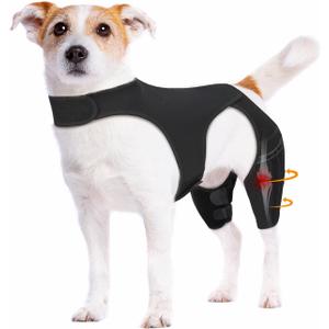 Dog Knee Brace for Torn ACL Hind Leg – Adjustable Dog Leg Braces for Both Back Legs with 4 Stabilizers, Strong Support for Torn CCL, Luxating Patella, Ligament Injuries, Hip Dysplasia,S
