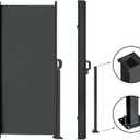 185" x 73" Retractable Side Awning,Waterproof & UV-Resistant,Folding Privacy Screen Room Divider Roll Up BalconyGray