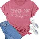 MAIHUN Speech Therapist Shirts for Women Speech Language Pathologist Tshirt SLP Tee Tops Pink, Small