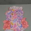 Funnycokid 4T 5T Swimsuit Girls Toddler Bathing Suit One Piece Spaghetti Swimwear Little Kids Pink Butterflies 4-5 Years