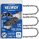 Yeerch 2 Pack 14 Inch Chainsaw Chain, 3/8" LP Pitch, .043" Gauge, 52 Drive Links-Fits for Echo, Ryobi, Milwaukee and More 14" Chainsaw (Semi-Chisel)