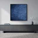Large Framed Navy Blue Abstract Wall Art for Living Room, Modern Canvas Prints Paintings Artwork for Walls, Minimalist Blue Pictures for Hallway, Bedroom, Office Wall Decor -30x30 In