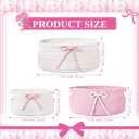 Breling 3 Pieces Pink Bow Baskets Coquette Bow Cotton Rope Storage Basket Pink Woven Gift Baskets Laundry Hamper Rope Bin with Handles for Decoration Organization Storage for Nursery, Pet Toy Basket