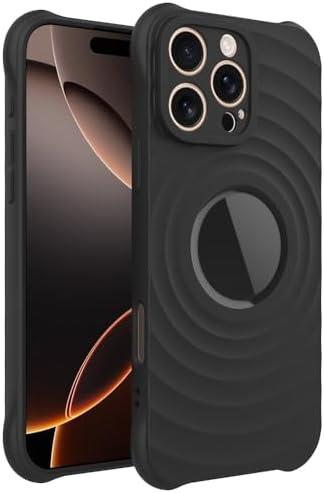 GUNPRIO Case for iPhone 14 Pro, Thin Slim Stylish Ripple Pattern Design, iPhone 14 Pro Protective Cover 6.1 inch, Black, Pack 2