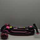 TONBUX Kids Scooter, Light Up 3 Wheel Kick Scooters for Kids 3-12, Folding Scooters with Adjustable Height - Toddler Scooter Lean-to-Steer & Widen Anti-Slip Deck (Rose Red)