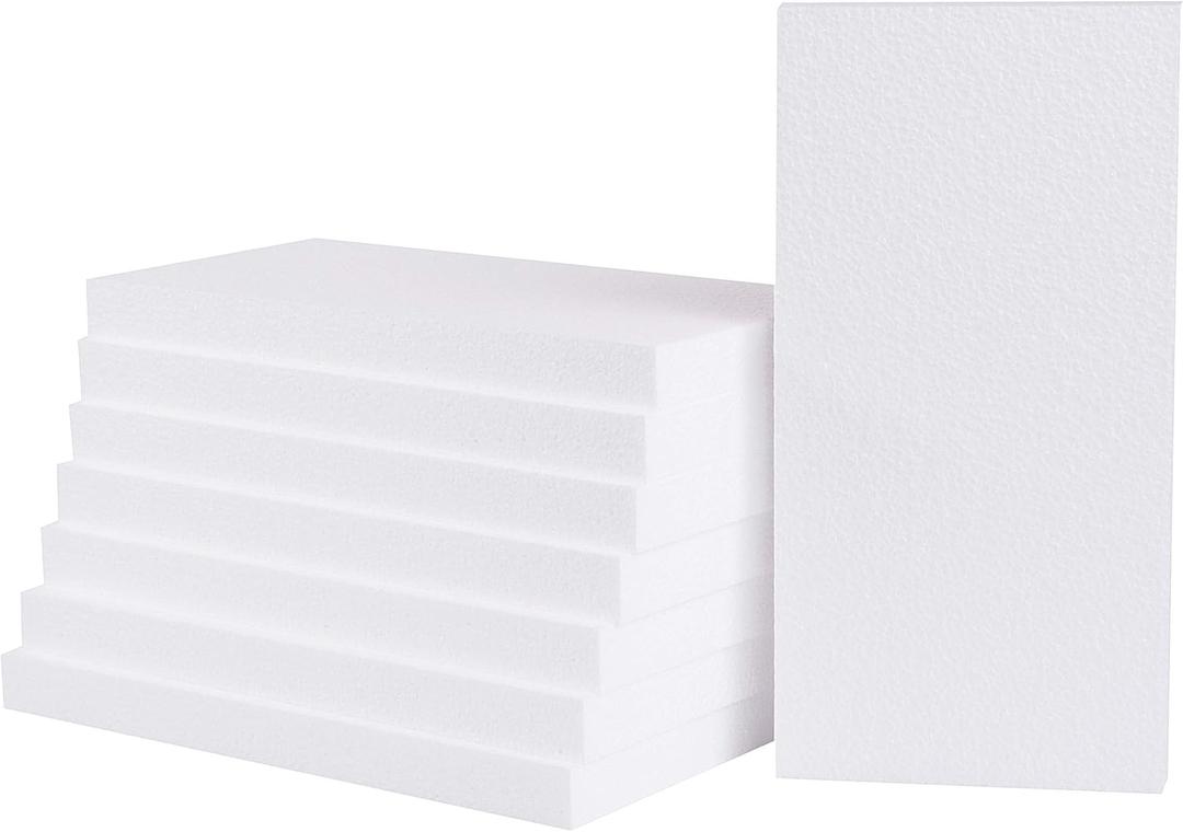 Silverlake 6x12x1 Craft Foam Boards for Styrofoam Sheet Projects (8-Pack) (White)