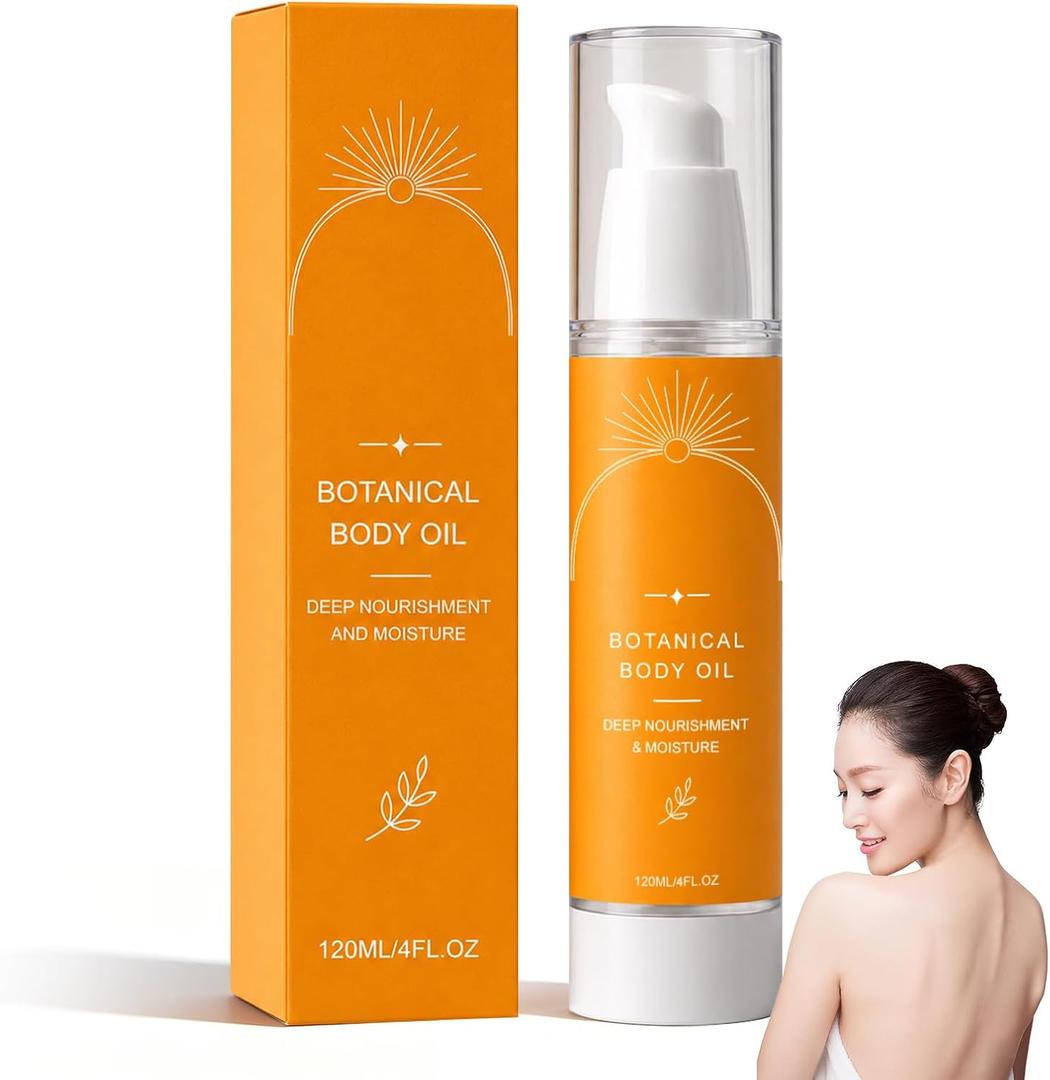 Botanical Body Oil,Brazil Nut & Passionflower Seed Oils, Lightweight Firming Massage Oil for Smoother-Looking Skin & Cellulite Appearance, Non-Greasy Hydrating Body Oil, 4 Fl Oz