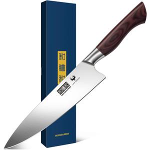 HOSHANHO 8 Inch Chef Knife for Cooking, Super Sharp High Carbon Stainless Steel Kitchen Knife, Professional Japanese Knife with Durable Wood Handle