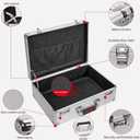 File Organizer Storage Box, 18.9 x 14.6 x 6.3 Inch Metal Briefcase