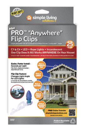 Simple Living Solutions® Max Pro "Anywhere" Sticky Light Flip Clips (Pack of 2)