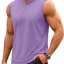 TACVASEN Men's Hooded Tank Tops UPF 50+ Sleeveless Hoodies Shirt Moisture Wicking Lightweight Gym Workout Tank T Shirts