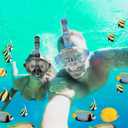 Bairuifu Latest Half Face Snorkel Mask with Easy Breathing Dry Top System, Foldable 180 Degree Panoramic View Snorkeling Mask with Camera Mount, Anti-Leak & Anti-Fog