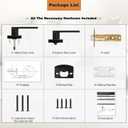 Probrico Matt Black Passage Interior Door Handle Without Keys, Square Heavy Duty Knobs for Hall and Closet Doors, Non-Slip Grip Levers for Right/Left Handed Doors, 10 Pack