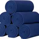 ZYFZCYBL Fleece Throw Blankets Lightweight Warm Soft Cozy Pet-Friendly Bulk Fleece Throw Blanket Solid for Home Bed, SofaOffice,Gifts, Couch (Pack of 6-50 x 60 inchNavy)
