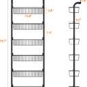 MIAOLI Over the Door Pantry Organizers and Storage, 6-Tier Spice Rack, Home & Kitchen Storage Shelves for Cabinet, Large Capacity Hanging Seasoning Organizer, Laundry Room Organization, Black