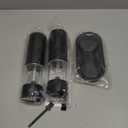 Electric Salt and Pepper Grinder Set Automatic Battery Pepper Mill Shakers Adjustable Coarseness Upgraded Larger Capacity with Led Home and Kitchen Appliances Birthday Gifts for Women Mom (Black/Black)