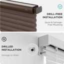 Joydeco No Drill Cordless Cellular Shades, 38" W x 64" H, Linen Brown