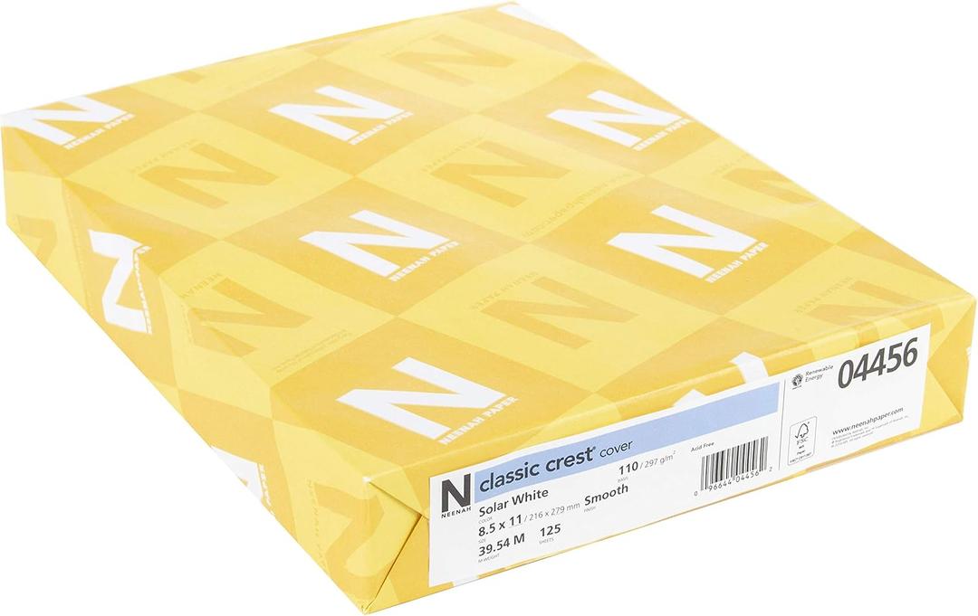 Neenah Paper 4456 Neenah 110lb Classic Crest Cardstock 8.5"X11" 125 per Package