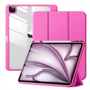 Mastten for iPad Air 13 inch Case (M3 2025 / M2 2024) / iPad Pro 12.9 inch Case (6th/5th/4th/3rd Generation 2022/2021/2020/2018), Built-in Pencil Holder & Auto Wake/Sleep, Clear Back Shell, Bluegrey