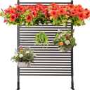 Metal Outdoor Privacy Screens Fence Screen for Outside Screen Freestanding for Patio Lawn Deck Outdoor Privacy Panels for Backyard Patio Garden Black (6 x 3FT with Feet)
