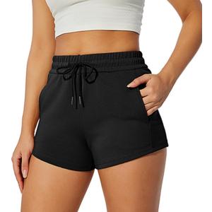 NIMENJOJA Womens Athletic Gym Shorts Comfy Sweat Shorts for Workout Casual Lounge with Pockets (Medium, Black) NIMENJOJA Womens Athletic Gym Shorts Comfy Sweat Shorts for Workout Casual Lounge with Pockets (Medium, Black)
