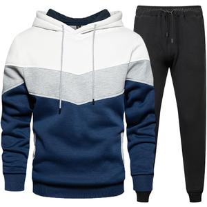 Tebreux Men's Jogging Tracksuit 2 Piece Athletic Outfit Hoodie Sports Sweatsuit Pullover Suit Sets (White, M)