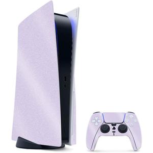 MightySkins Glossy Glitter Gaming Skin for PS5 / PlayStation 5 Bundle - Solid Lilac | Durable High-Gloss Glitter Finish | Easy to Apply and Change Style | Made in The USA