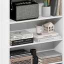 Furinno Basic Book Shelf, 5-Tier Bookshelf, Storage Organizer Bookcase with Open Shelf, 7 x 24 x 44, for Living Room, Bedroom, Home Office, White