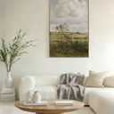 ElfLuna Vintage Farmhouse Wildflower Field Canvas Wall Art, Large Nature Landscape Painting, Spring Farmhouse Decor for Living Room Bedroom Kitchen,36”L x 24”W
