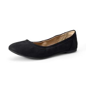 Women's Belice Comfortable Slip-On Ballet Flats Shoes, Black Microsuede, 9.5