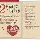 2 x Happy 2 Year Anniversary Card for Girlfriend Boyfriend, Second Wedding Anniversary Card for Wife Husband, Romantic Two Year Love Cards Gift for Him Her, Sweet Marriage Milestone Gift