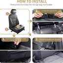 LUCMO Car Backseat Organizer with Tablet Holder,6 Storage Pockets Car Storage Organizer with Foldable Food Tray,Protectors Kick Mats Travel Accessories-Black