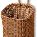 WLLHYF Woven Hanging Wicker Basket for Front Door Water Hyacinth Handwoven Wall Basket Mounted Storage Organizer for Flowers, Small Plants, Mail, Farmhouse Home Garden Decor